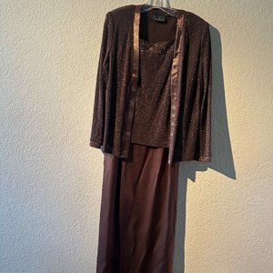 - Alex Evenings - Vintage style Brown Cocktail Dress w/Jacket Size 12